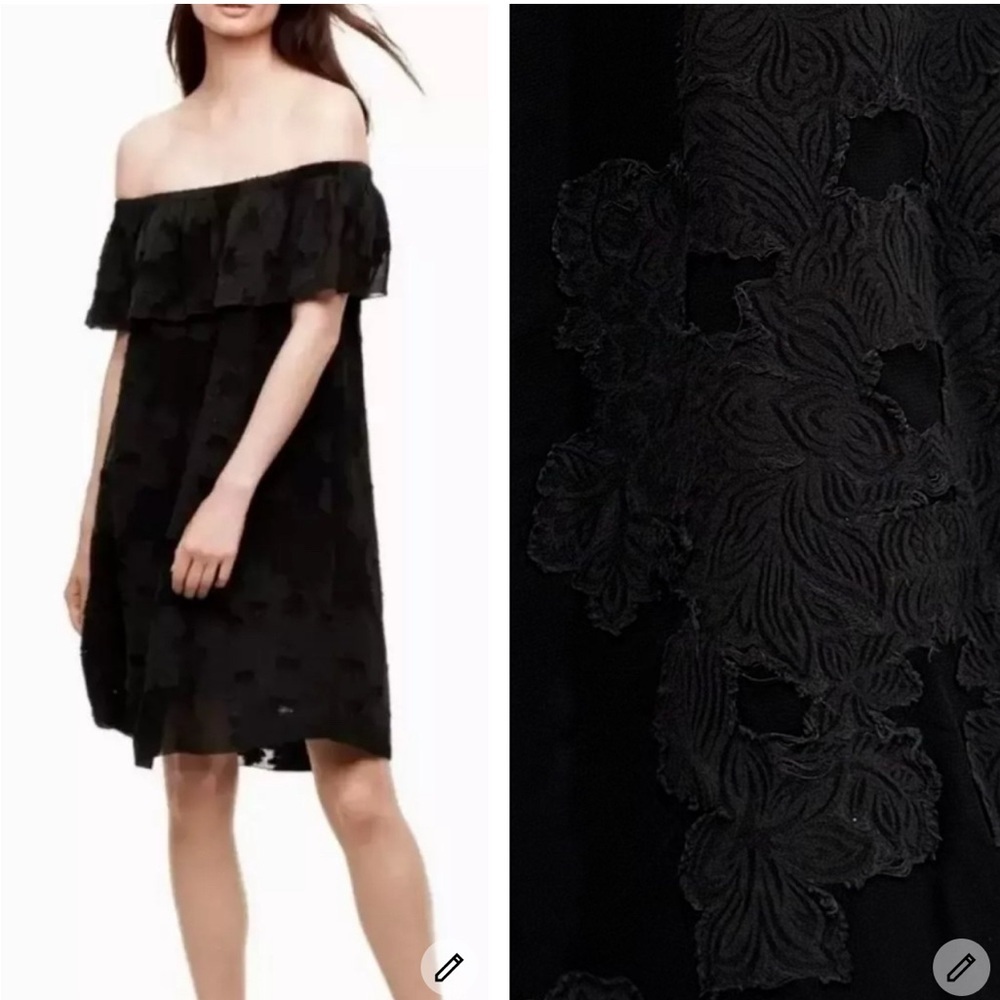 Aritzia Wilfred Neuchatel Lace‎ Off Shoulder Floral Cotton  Dress Size XXS